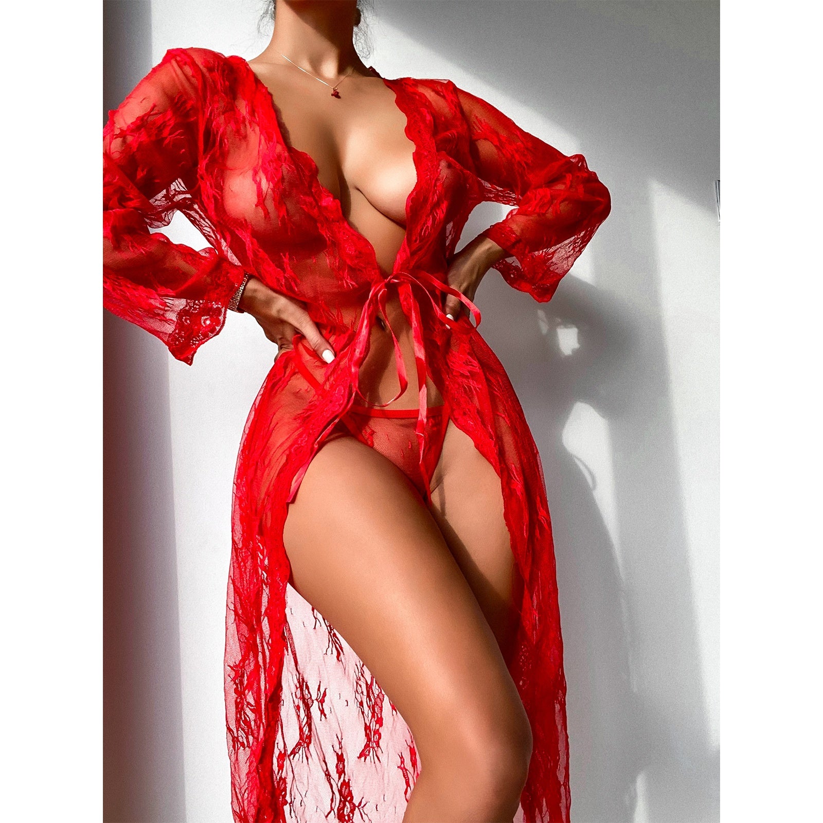 Elegant Lace Night Robe