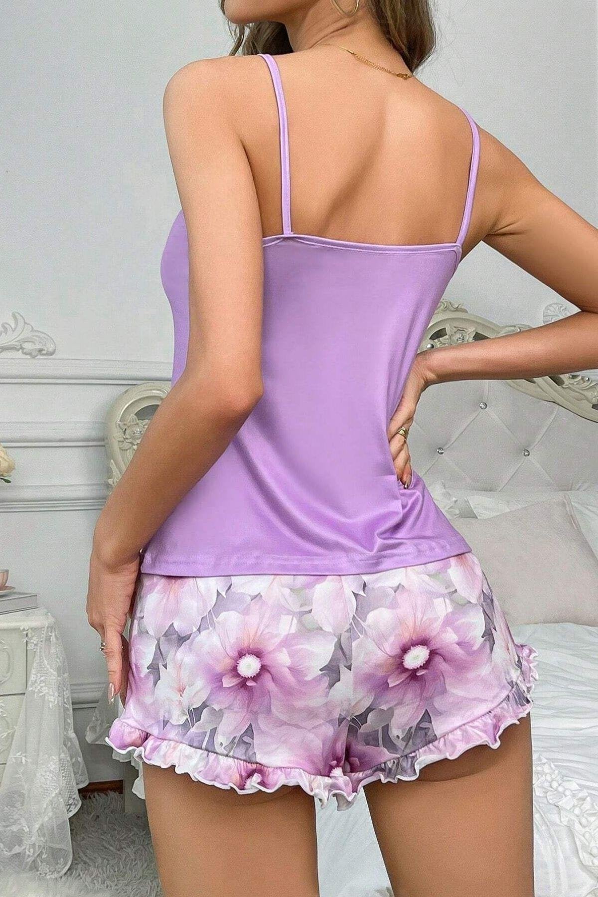 Lilac Comfy Home Wear Shorts Set